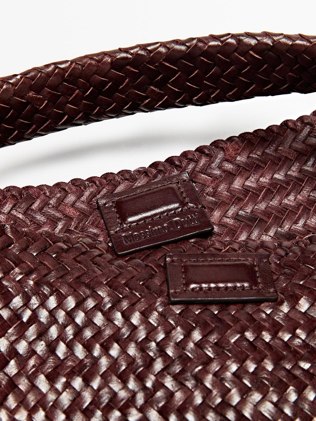 Braided nappa leather shopper bag