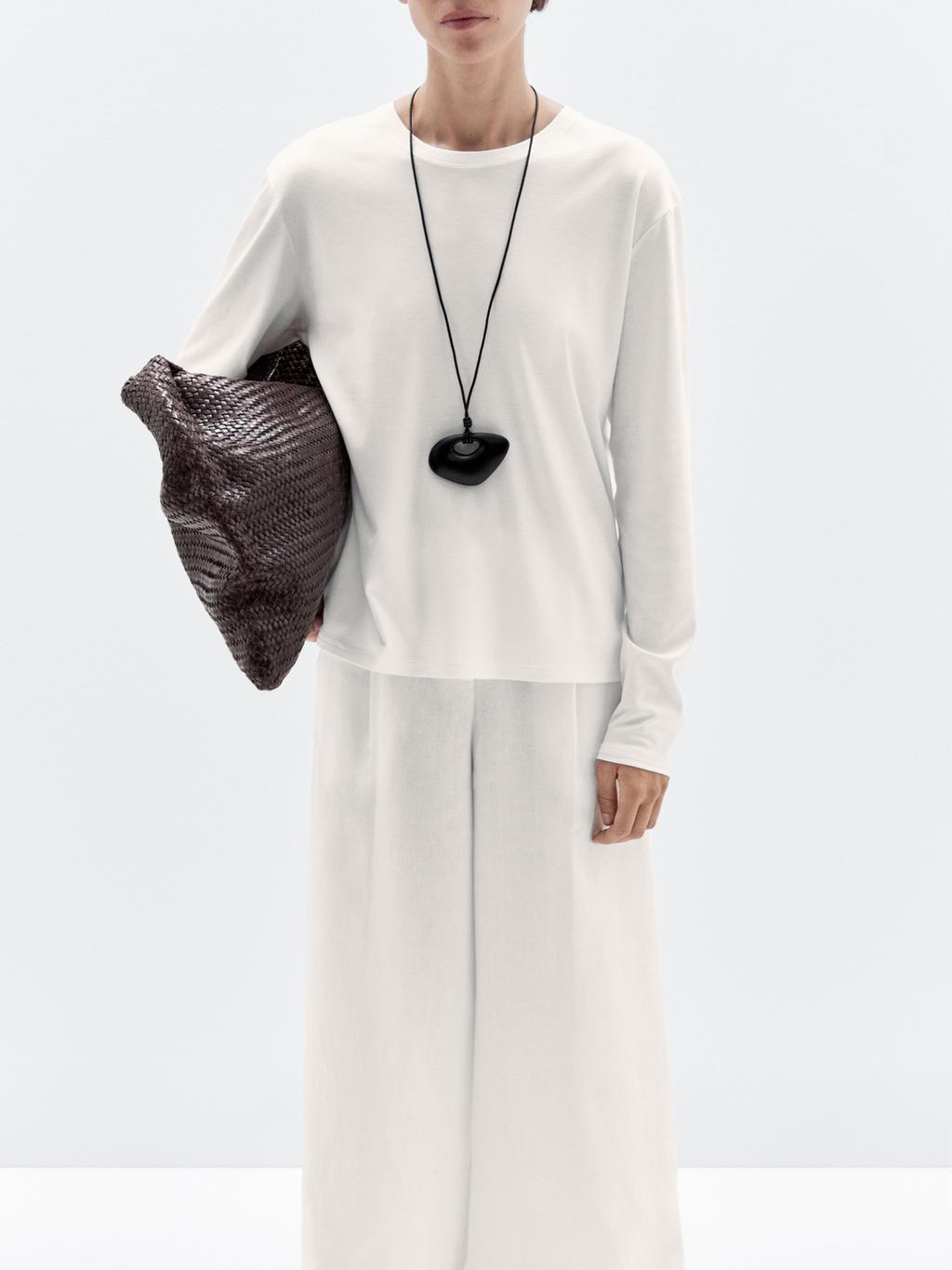 Nappa leather woven maxi tote bag