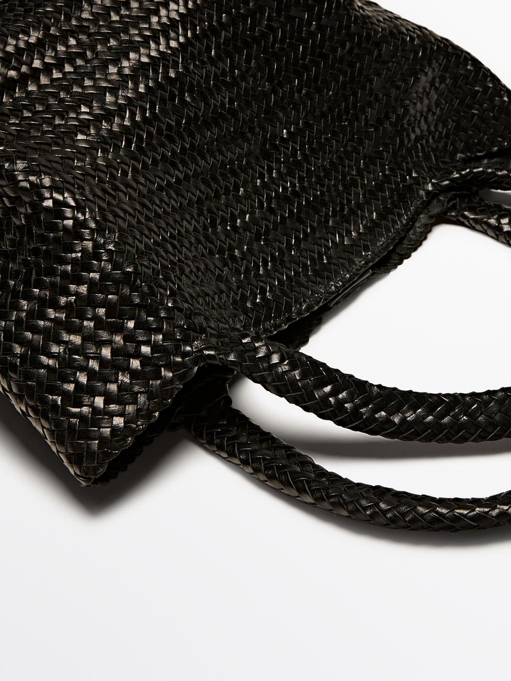 Medium braided nappa leather tote bag