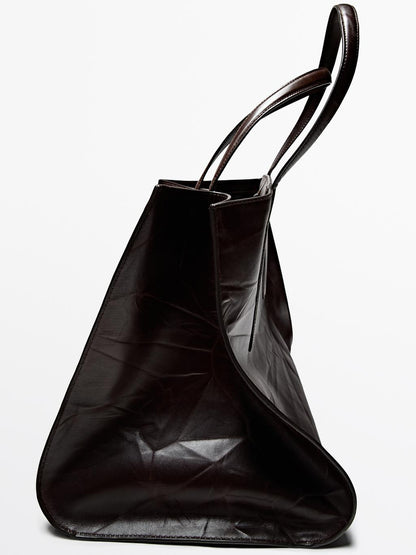 Crackled nappa leather maxi MD ICON bag