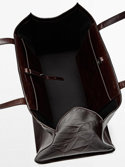 Crackled nappa leather maxi MD ICON bag