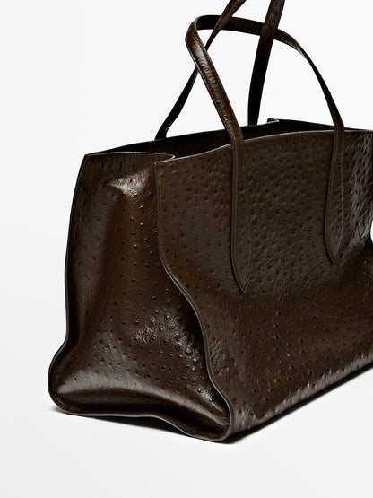 Maxi textured leather MD ICON bag