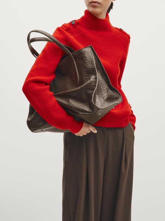 Maxi textured leather MD ICON bag