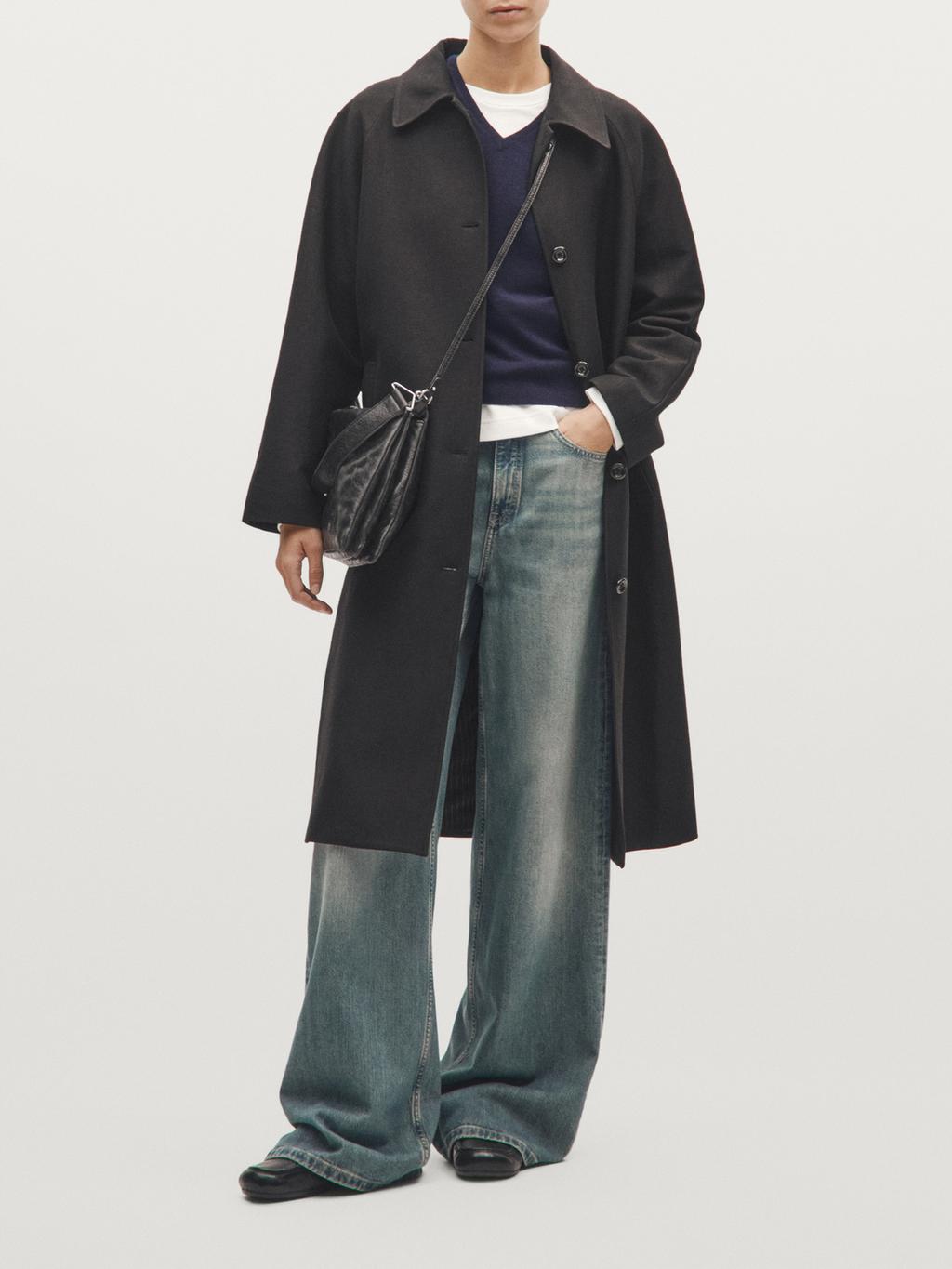 Large nappa leather bag with compartments