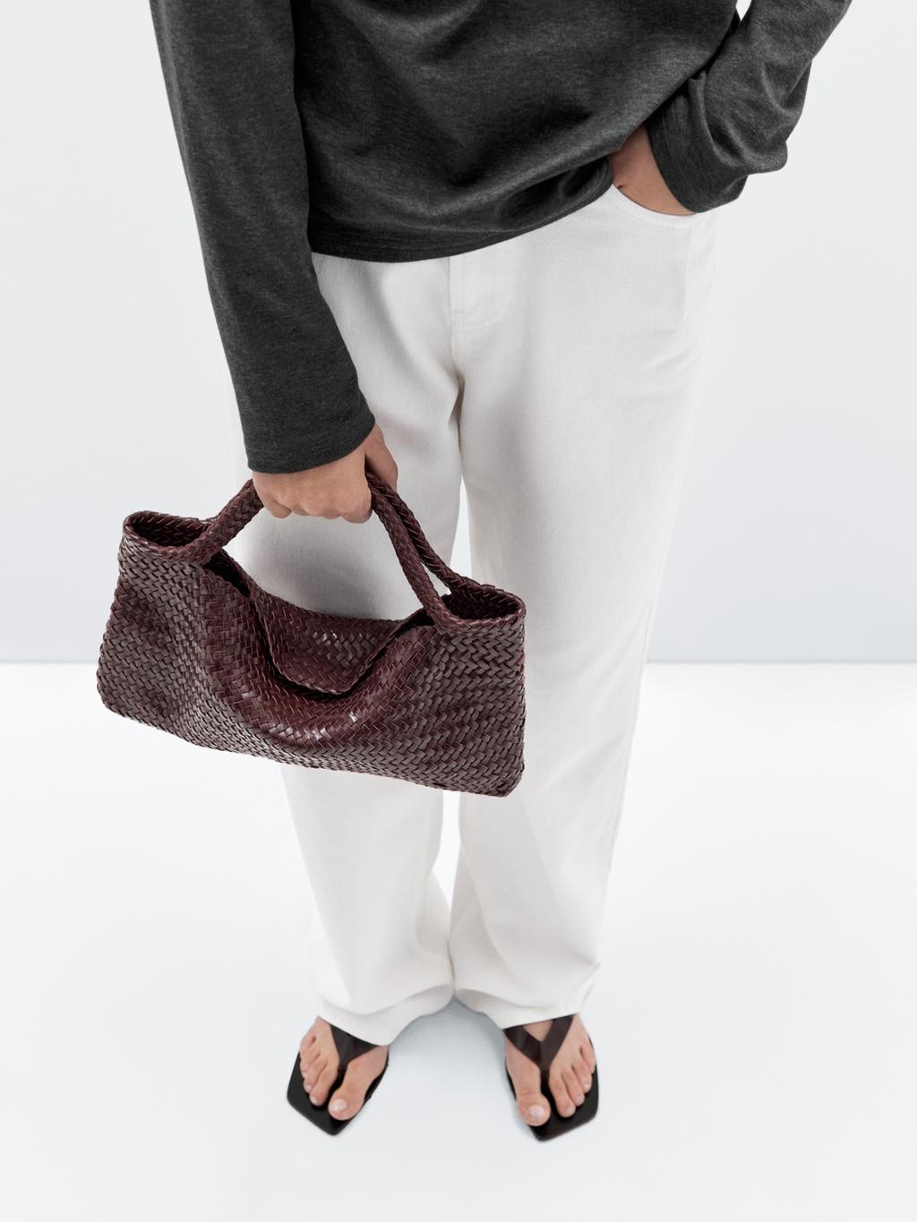 Medium woven nappa leather bag