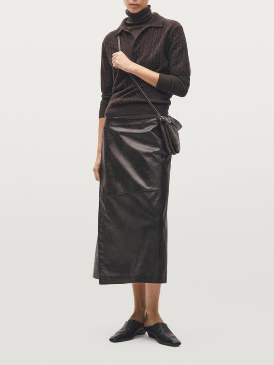 Small nappa leather bag with compartments