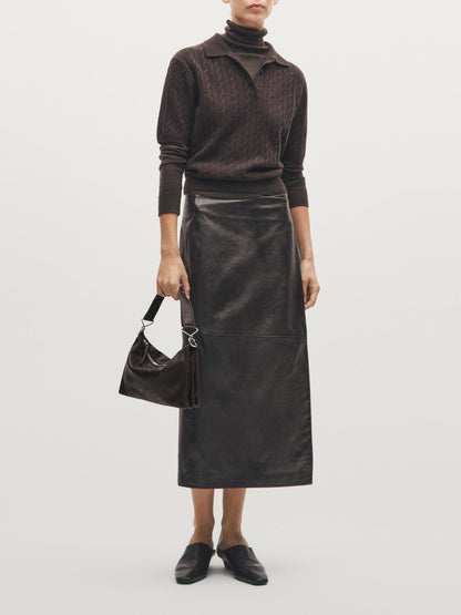 Small nappa leather bag with compartments