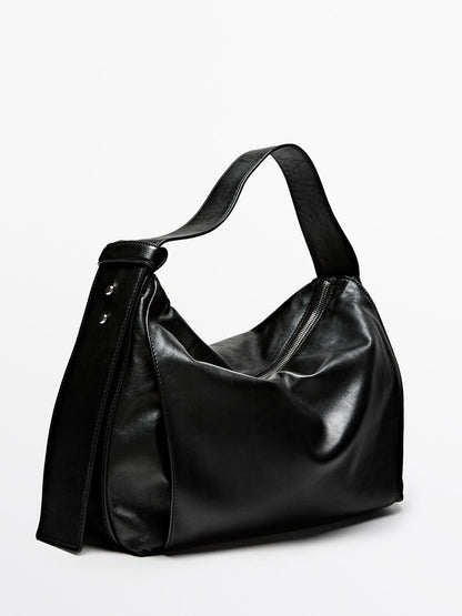 Nappa leather shoulder bag