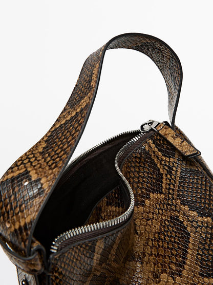 Small animal print shoulder bag