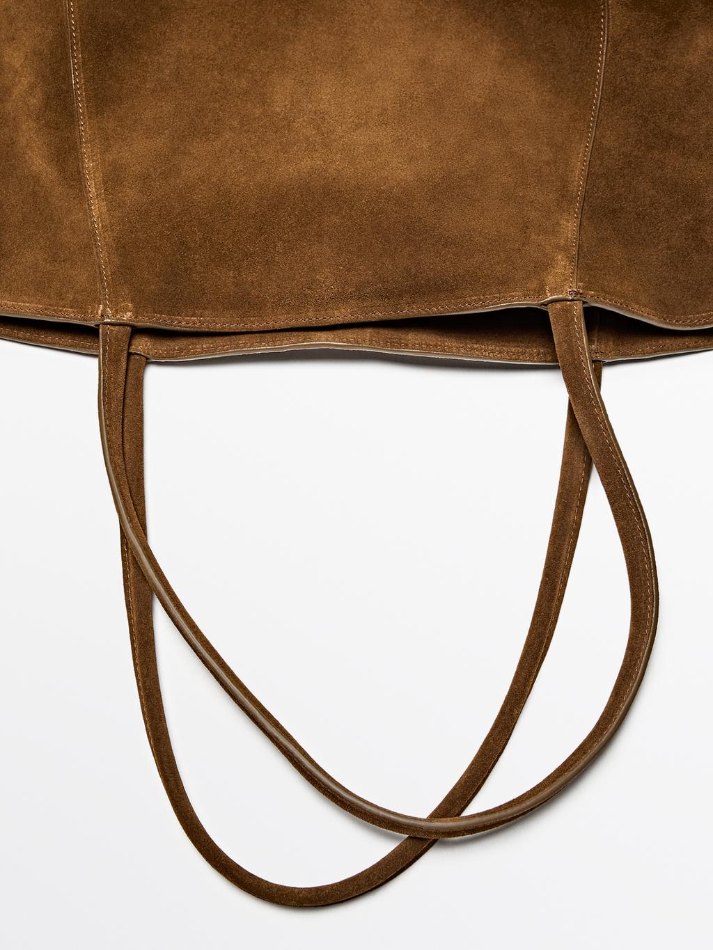 Medium split suede leather bag