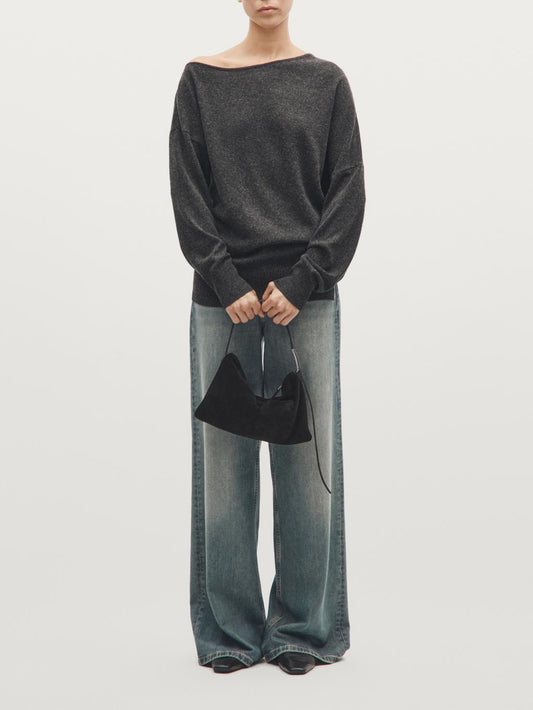 Small split suede leather bag