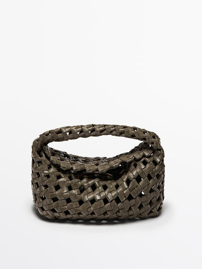 Nappa leather braided mini bag