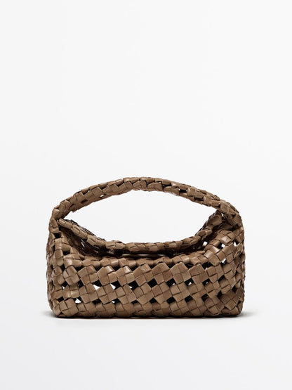 Nappa leather braided mini bag