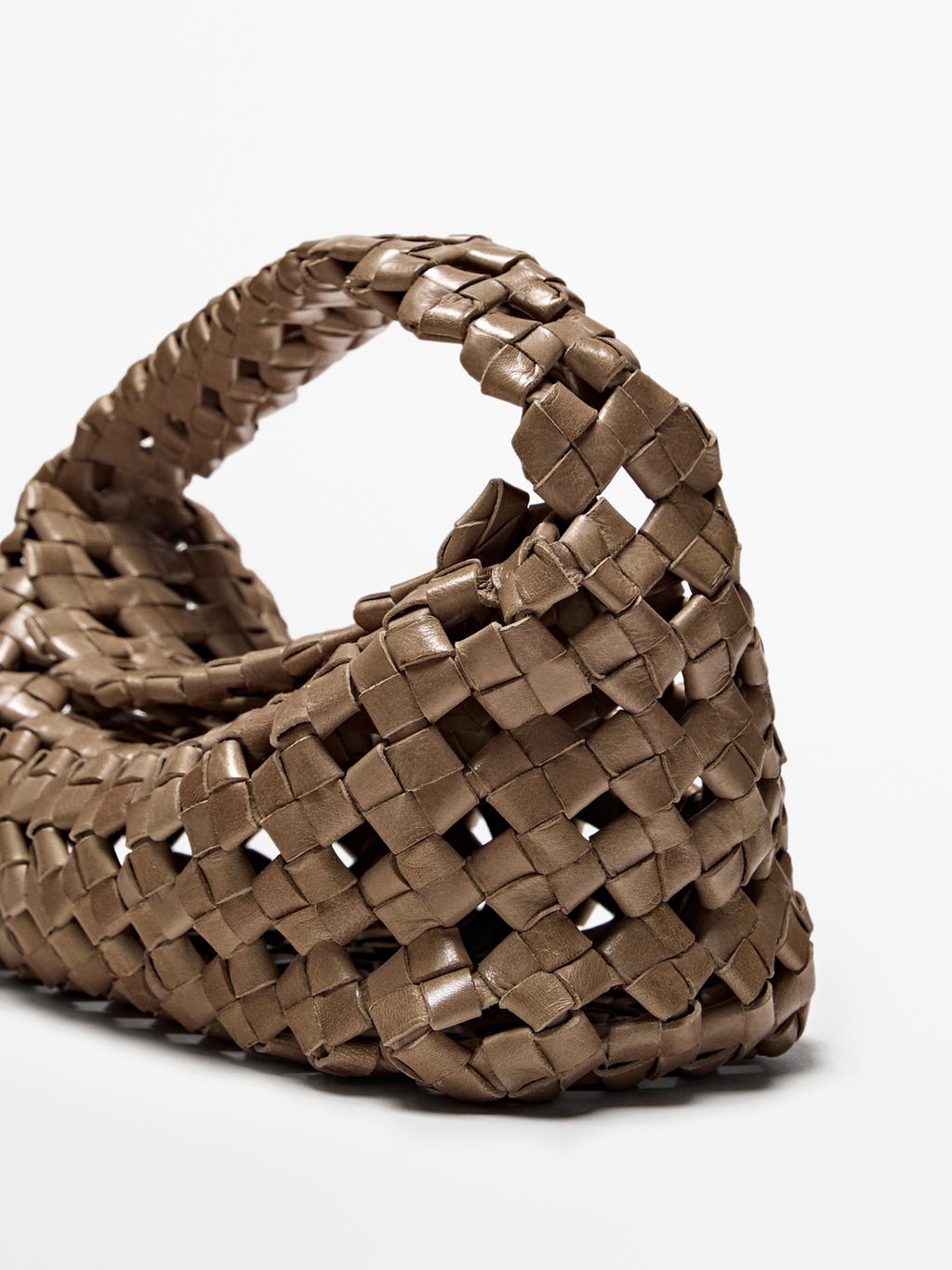 Nappa leather braided mini bag