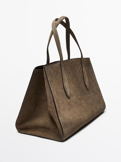 Split leather maxi MD ICON tote bag