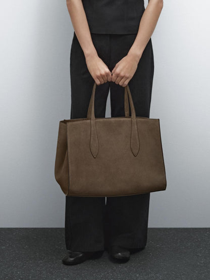 Split leather maxi MD ICON tote bag