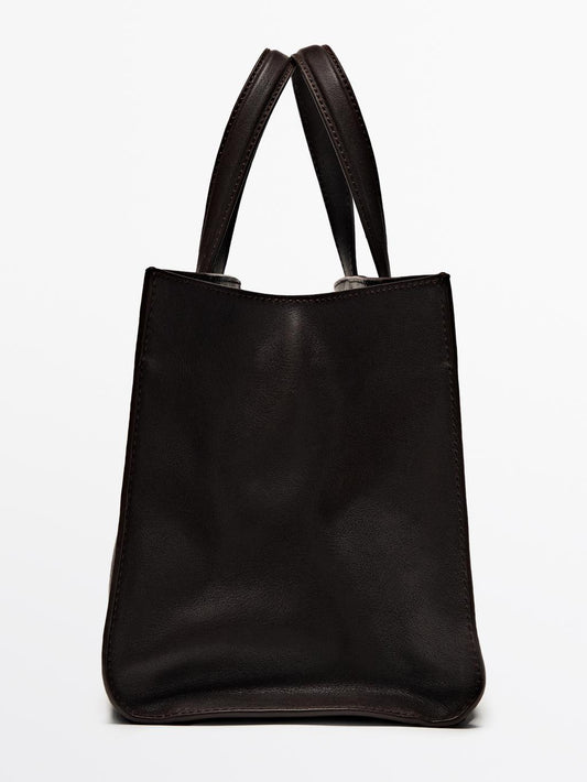 Mid-size nappa leather MD ICON tote bag