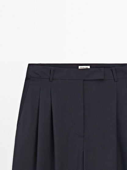 100% wool double darted trousers - STUDIO