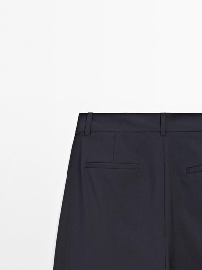 100% wool double darted trousers - STUDIO