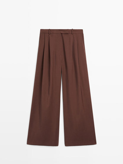 Wide-leg trousers with double dart - STUDIO