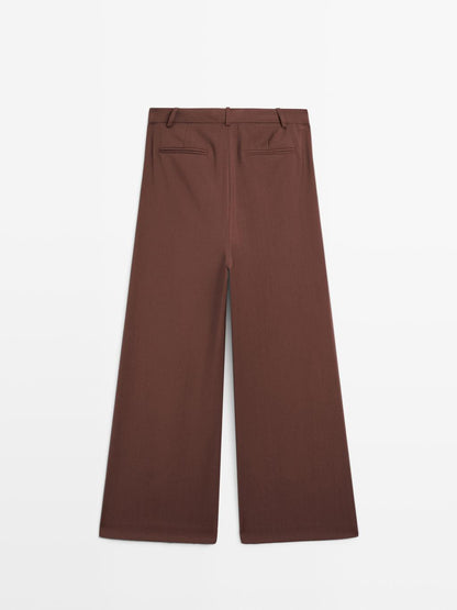 Wide-leg trousers with double dart - STUDIO