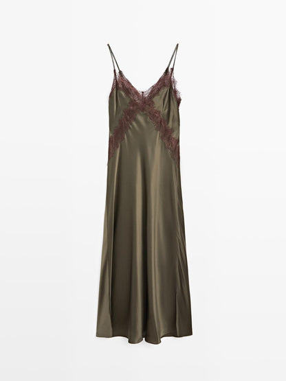 100% silk long slip dress - STUDIO