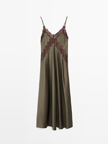 100% silk long slip dress - STUDIO