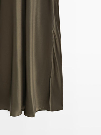 100% silk long slip dress - STUDIO