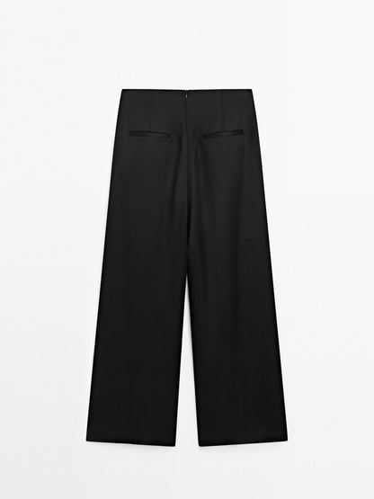 Satin wide-leg trousers - STUDIO