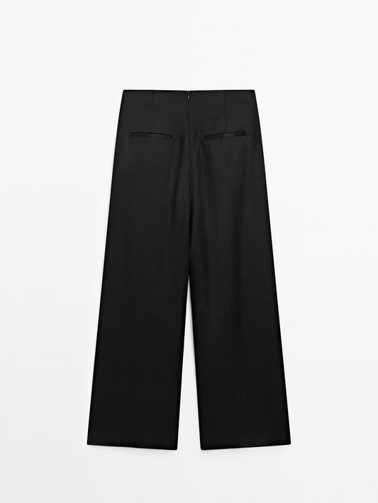Satin wide-leg trousers - STUDIO