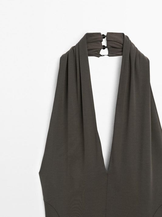 Long flowing halter-neck dress - STUDIO