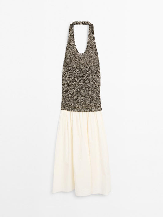 Long contrast dress - STUDIO