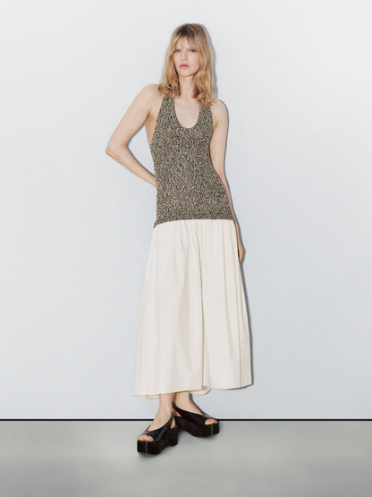 Long contrast dress - STUDIO