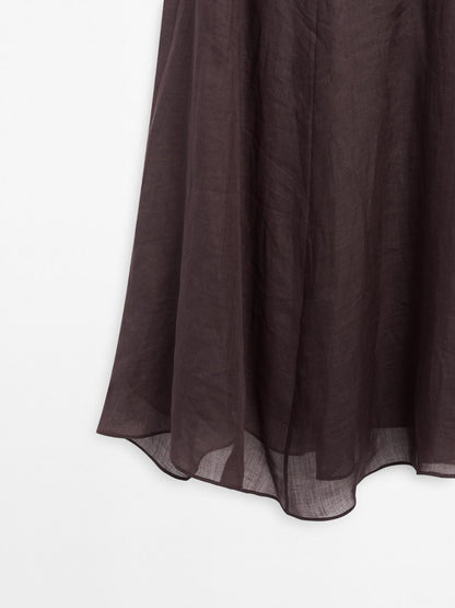 Long ramie floral dress - STUDIO