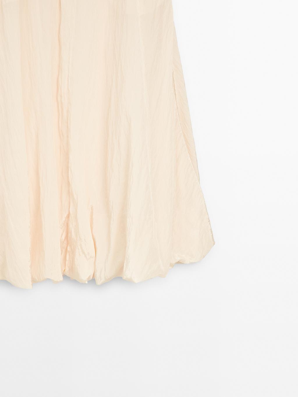 Crinkle-effect balloon midi skirt - STUDIO
