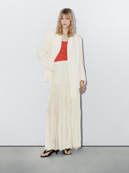 Long silk blend skirt with sash - STUDIO