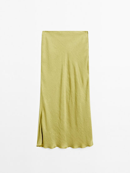 Long flowing satin skirt - STUDIO