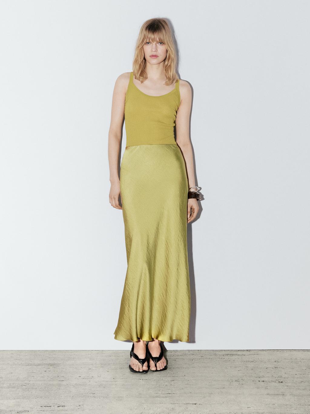 Long flowing satin skirt - STUDIO