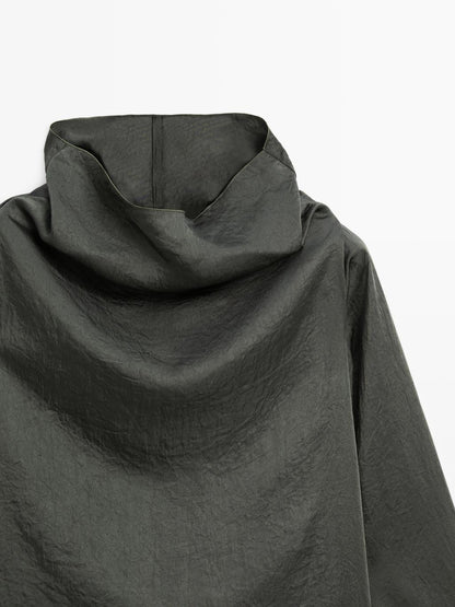 Flowing short satin blouse - STUDIO