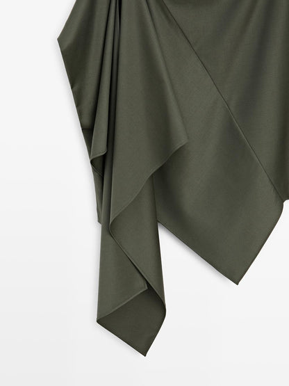 Asymmetric wool blend blouse - Studio