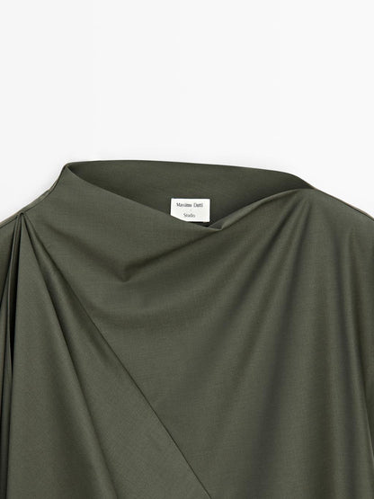 Asymmetric wool blend blouse - Studio