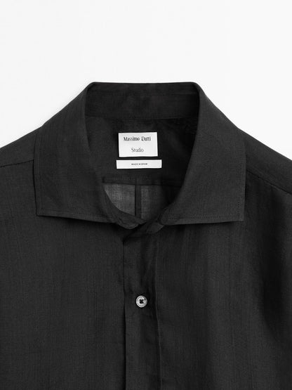 100% ramie batwing sleeve shirt - STUDIO