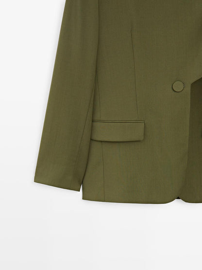 100% wool scarf blazer - STUDIO