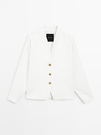 Flowing blazer with gold-toned buttons - STUDIO