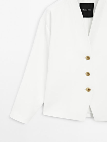 Flowing blazer with gold-toned buttons - STUDIO