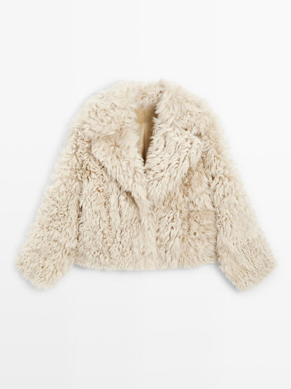 Short leather coat with fur - STUDIO