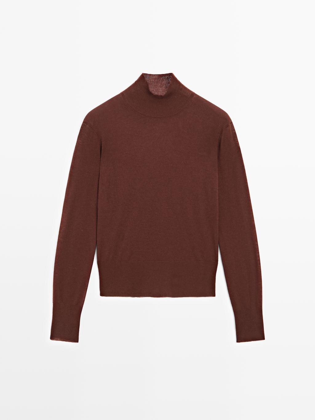 Knit 100% wool mock turtleneck sweater - STUDIO