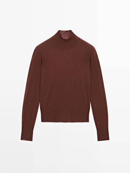Knit 100% wool mock turtleneck sweater - STUDIO