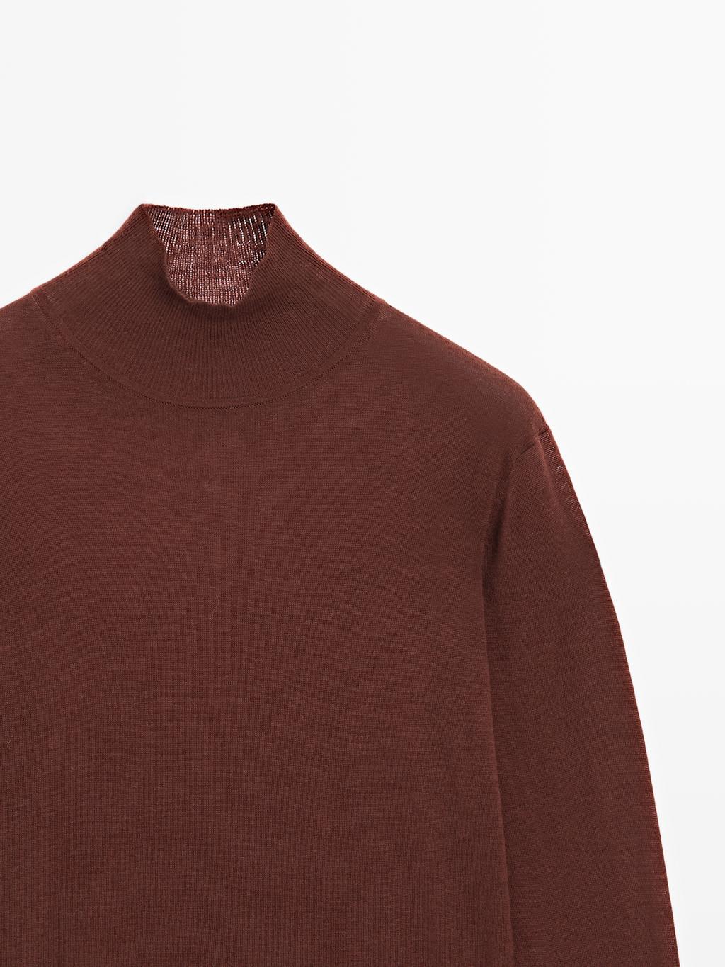 Knit 100% wool mock turtleneck sweater - STUDIO