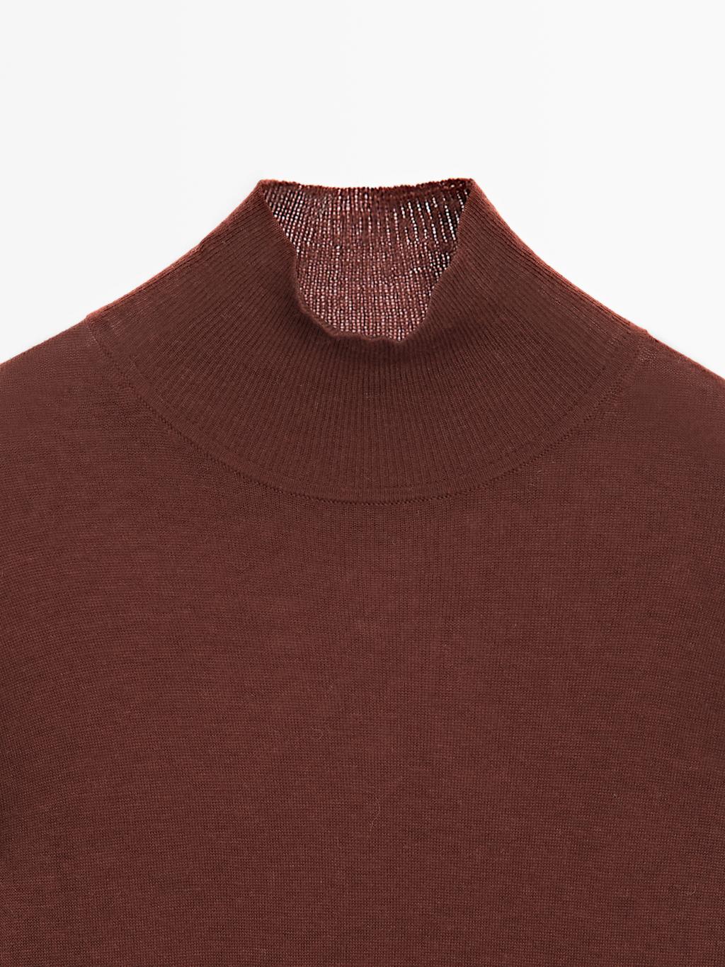 Knit 100% wool mock turtleneck sweater - STUDIO